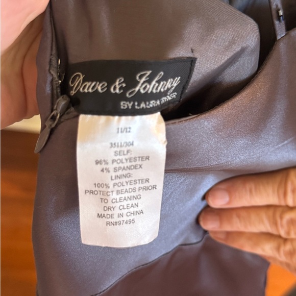 Dave & Johnny Elegant Gray Backless Dress - Picture 4 of 6